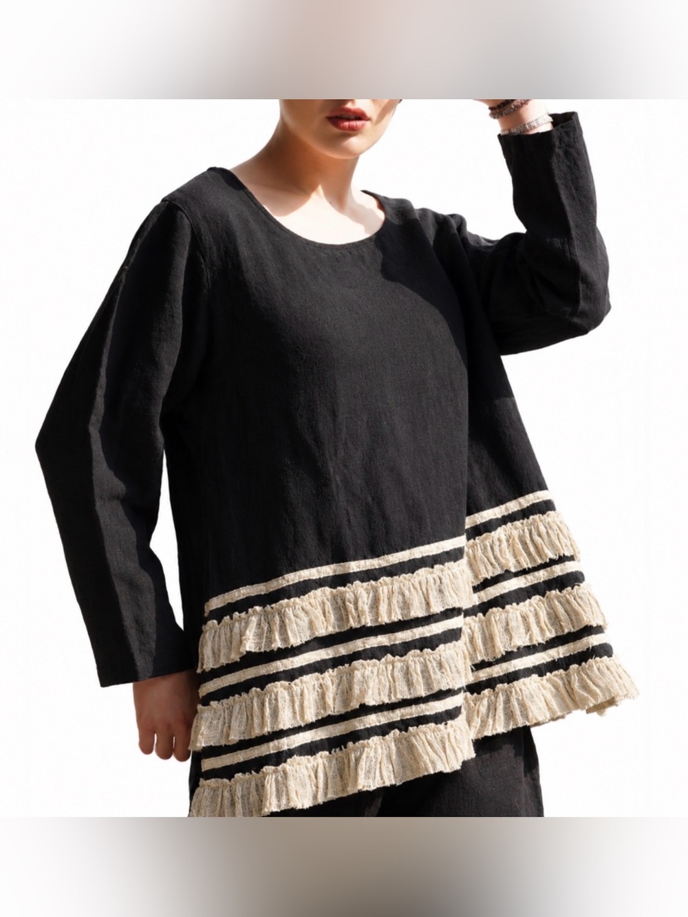 COPY - Linen oversized black top